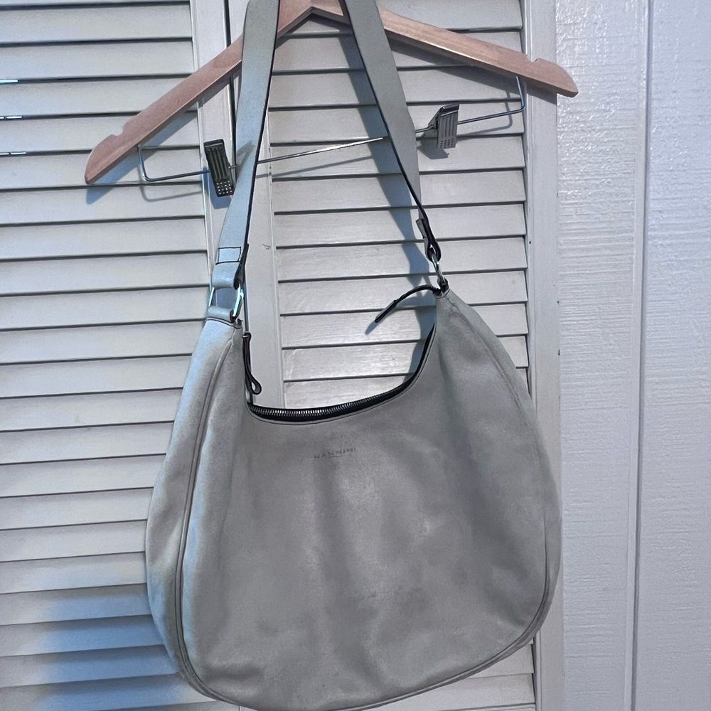 Nannini Gray Shoulder Bag with Slouchy Silhouette